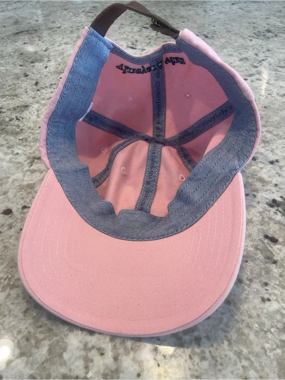 Vineyard Vines Light Pink Whale Cap with Navy Logo